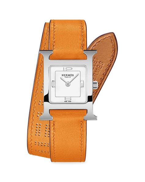 hermes leather wrap watch|hermes diamond strap watch.